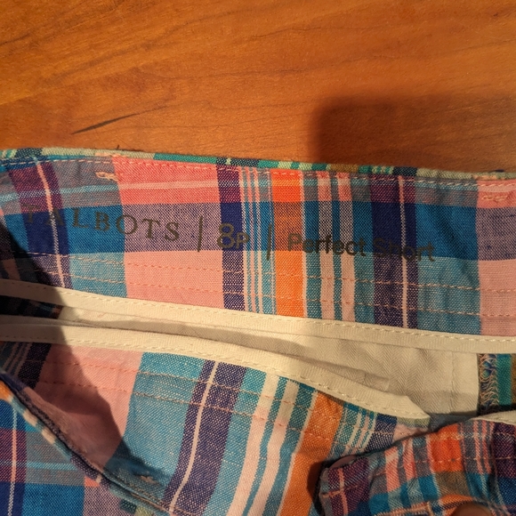 Talbots women's Perfect Short, madras plaid, size 8P - Picture 9 of 10